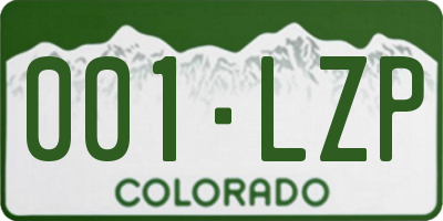 CO license plate 001LZP