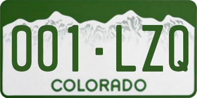 CO license plate 001LZQ