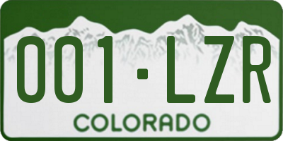 CO license plate 001LZR