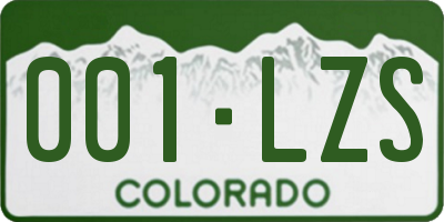 CO license plate 001LZS