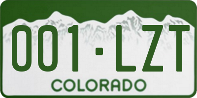 CO license plate 001LZT