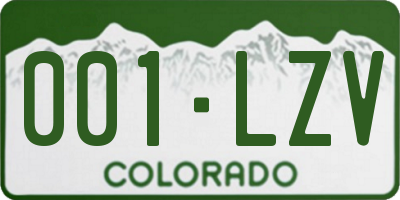 CO license plate 001LZV