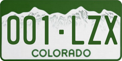 CO license plate 001LZX