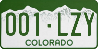 CO license plate 001LZY