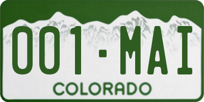 CO license plate 001MAI