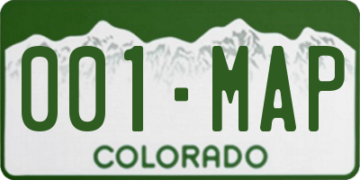 CO license plate 001MAP