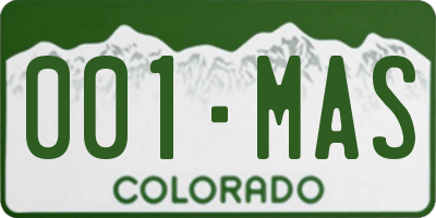 CO license plate 001MAS