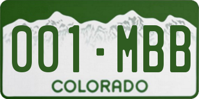 CO license plate 001MBB