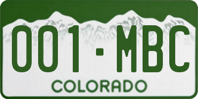 CO license plate 001MBC