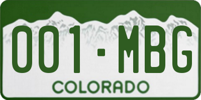 CO license plate 001MBG