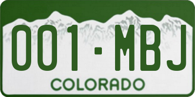 CO license plate 001MBJ