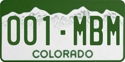 CO license plate 001MBM