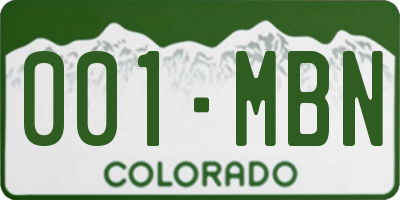 CO license plate 001MBN