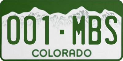 CO license plate 001MBS