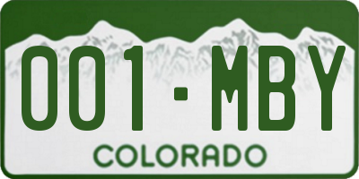 CO license plate 001MBY