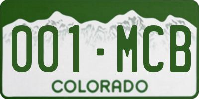 CO license plate 001MCB