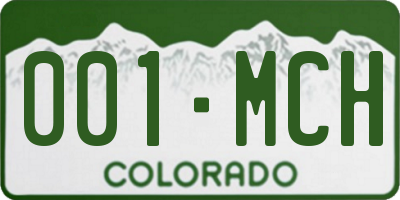 CO license plate 001MCH