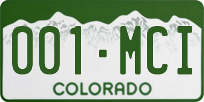 CO license plate 001MCI