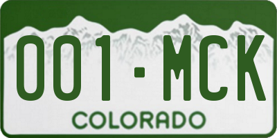 CO license plate 001MCK