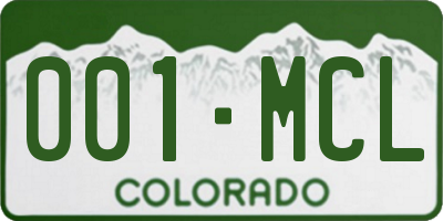 CO license plate 001MCL