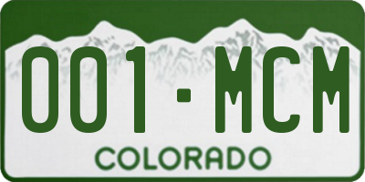 CO license plate 001MCM