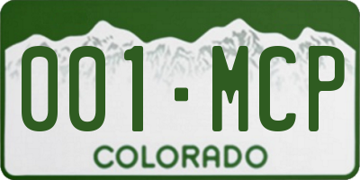 CO license plate 001MCP