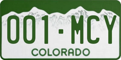 CO license plate 001MCY