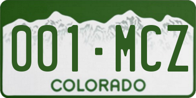 CO license plate 001MCZ