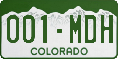 CO license plate 001MDH