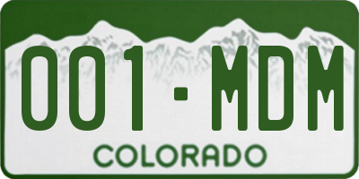 CO license plate 001MDM