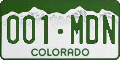 CO license plate 001MDN