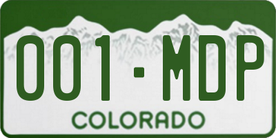 CO license plate 001MDP