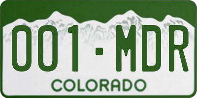 CO license plate 001MDR