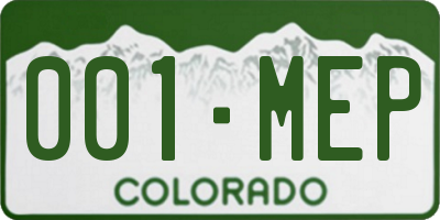 CO license plate 001MEP