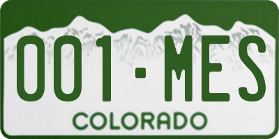 CO license plate 001MES