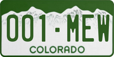 CO license plate 001MEW