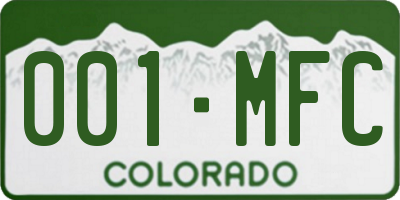 CO license plate 001MFC