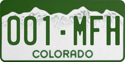 CO license plate 001MFH