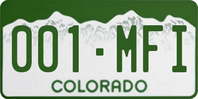 CO license plate 001MFI