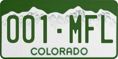 CO license plate 001MFL