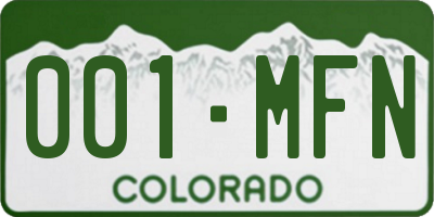 CO license plate 001MFN