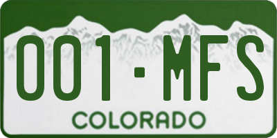 CO license plate 001MFS