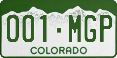 CO license plate 001MGP