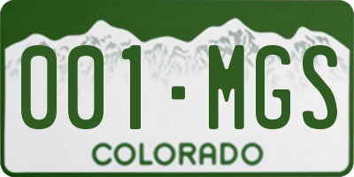 CO license plate 001MGS