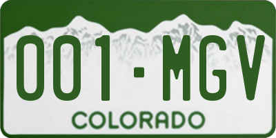 CO license plate 001MGV