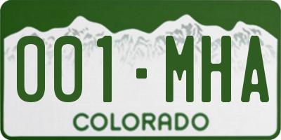 CO license plate 001MHA