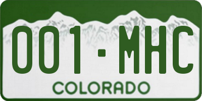 CO license plate 001MHC