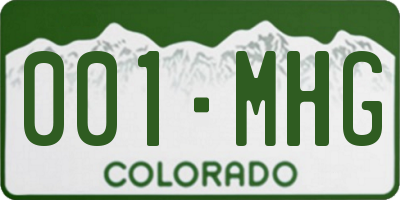 CO license plate 001MHG