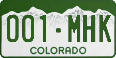 CO license plate 001MHK