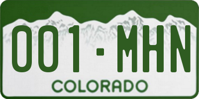 CO license plate 001MHN